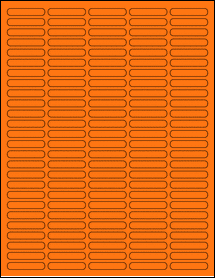 Sheet of 1.5" x 0.28" Fluorescent Orange labels