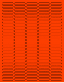 Sheet of 1.5" x 0.28" Fluorescent Red labels