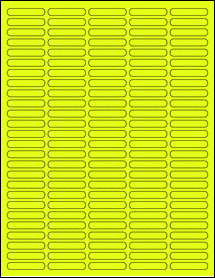 Sheet of 1.5" x 0.28" Fluorescent Yellow labels