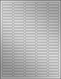 Sheet of 1.5" x 0.28" Weatherproof Silver Polyester Laser labels