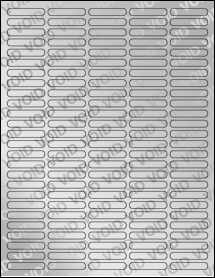 Sheet of 1.5" x 0.28" Void Silver Polyester labels