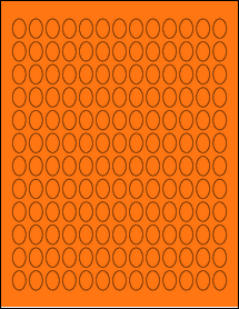 Sheet of 0.475" x 0.696" Fluorescent Orange labels