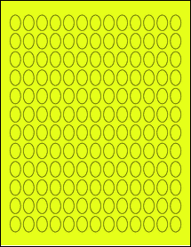 Sheet of 0.475" x 0.696" Fluorescent Yellow labels