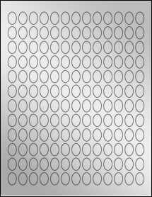 Sheet of 0.475" x 0.696" Silver Foil Inkjet labels