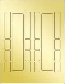 Sheet of 1.5" x 7.5" Gold Foil Inkjet labels