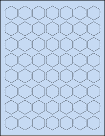 Sheet of 1" x 1.1547" Pastel Blue labels