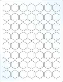 Sheet of 1" x 1.1547" Clear Gloss Inkjet labels