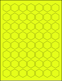 Sheet of 1" x 1.1547" Fluorescent Yellow labels