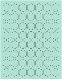 Sheet of 1" x 1.1547" Pastel Green labels