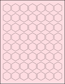 Sheet of 1" x 1.1547" Pastel Pink labels