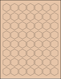 Sheet of 1" x 1.1547" Light Tan labels