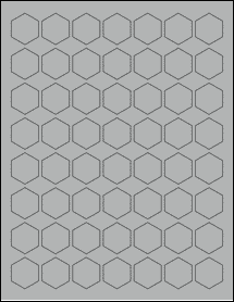 Sheet of 1" x 1.1547" True Gray labels