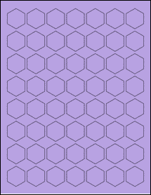 Sheet of 1" x 1.1547" True Purple labels