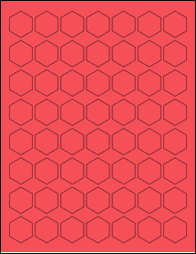 Sheet of 1" x 1.1547" True Red labels