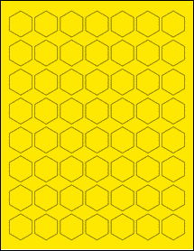 Sheet of 1" x 1.1547" True Yellow labels