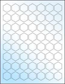 Sheet of 1" x 1.1547" White Gloss Inkjet labels