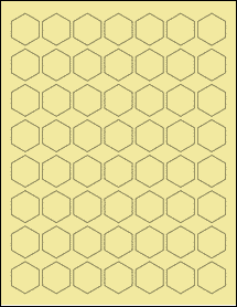 Sheet of 1" x 1.1547" Pastel Yellow labels