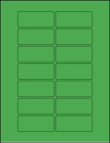 Sheet of 2.83465" x 1.22047" True Green labels