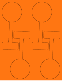 Sheet of 2.757" x 6.5671" Fluorescent Orange labels