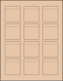 Sheet of 2.0625" x 2.15" Light Tan labels