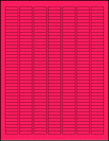 Sheet of 1" x 0.25" Fluorescent Pink labels
