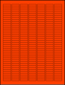 Sheet of 1" x 0.25" Fluorescent Red labels