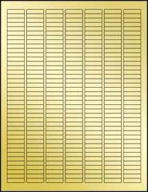 Sheet of 1" x 0.25" Gold Foil Laser labels