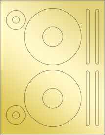 Sheet of 4.62" CD Gold Foil Laser labels