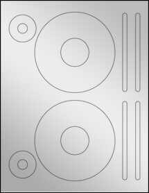 Sheet of 4.62" CD Silver Foil Laser labels