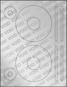 Sheet of 4.62" CD Void Silver Polyester labels