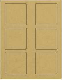 Sheet of 3" x 3" Brown Kraft labels