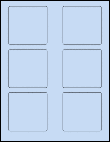 Sheet of 3" x 3" Pastel Blue labels