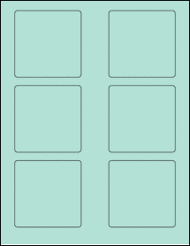 Sheet of 3" x 3" Pastel Green labels