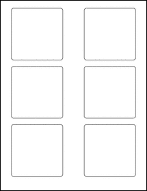 Sheet of 3" x 3" Weatherproof Polyester Laser labels