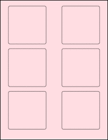 Sheet of 3" x 3" Pastel Pink labels