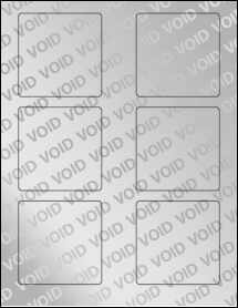 Sheet of 3" x 3" Void Silver Polyester labels