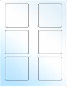 Sheet of 3" x 3" White Gloss Inkjet labels