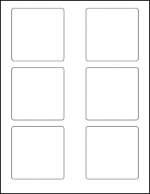 Sheet of 3" x 3" Standard White Matte labels