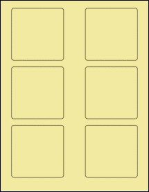 Sheet of 3" x 3" Pastel Yellow labels