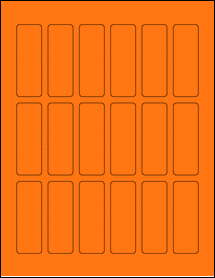 Sheet of 1" x 2.875" Fluorescent Orange labels
