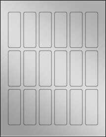 Sheet of 1" x 2.875" Weatherproof Silver Polyester Laser labels