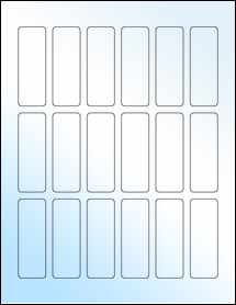 Sheet of 1" x 2.875" White Gloss Laser labels