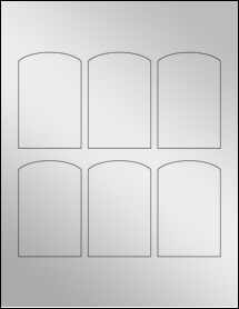 Sheet of 2.25" x 3.4375" Silver Foil Inkjet labels