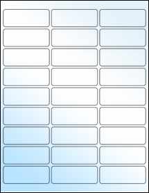Sheet of 2.65" x 1" White Gloss Inkjet labels