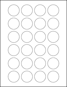Sheet of 1.4375" Circle 100% Recycled White labels