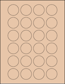 Sheet of 1.4375" Circle Light Tan labels