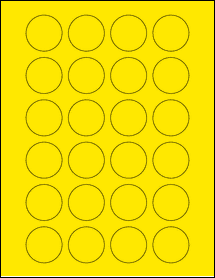 Sheet of 1.4375" Circle True Yellow labels