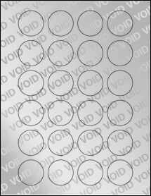 Sheet of 1.4375" Circle Void Silver Polyester labels