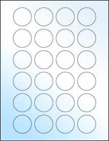Sheet of 1.4375" Circle White Gloss Inkjet labels