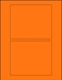 Sheet of 5.75" x 4.75" Fluorescent Orange labels